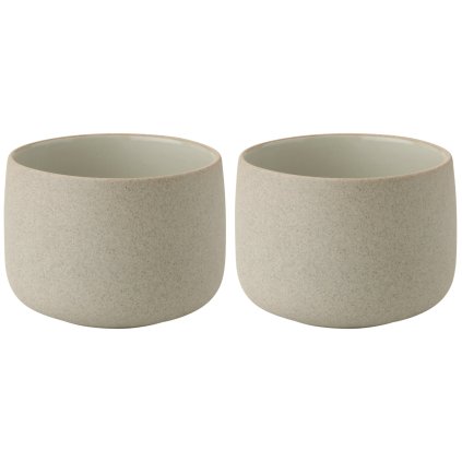 Becher EMMA 150 ml, 2er-Set, grau, Steingut, Stelton