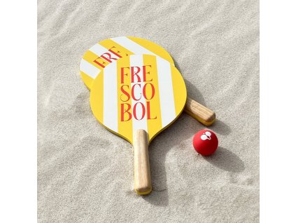 Strandtennisset FRESCOBOL, 3-teilig, gelb, Printworks