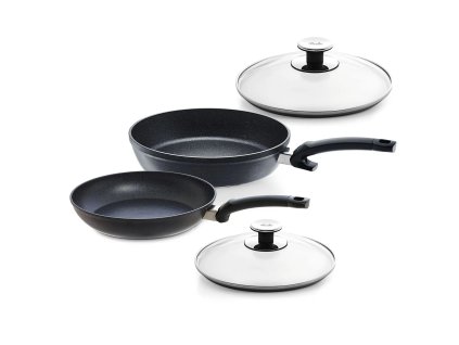 Pfannenset ADAMANT COMFORT 28 cm + ADAMANT CLASSIC 24 cm + Deckel, 4-teilig, Fissler