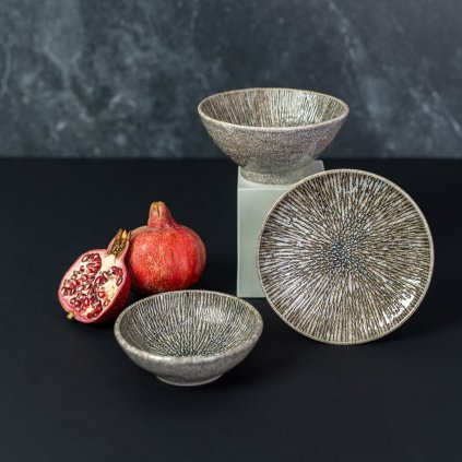 Tapas Teller KIZAMI 17 cm, grau, Keramik, MIJ