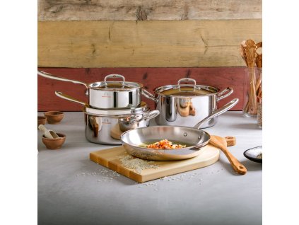 Kasserolle CON CUORE 22 cm, Silber, Kupfer, Ruffoni