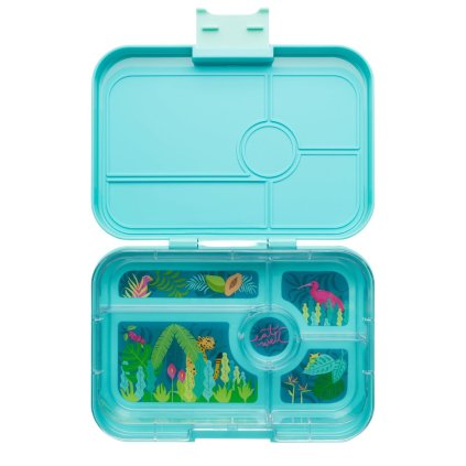 Lunchbox TAPAS XL 5 1 l, Türkis / Jungle, Kunststoff, Yumbox