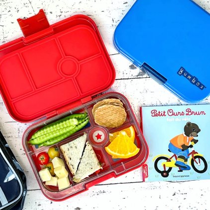 Lunchbox ORIGINAL 6 625 ml, Red / Race Cars, Kunststoff, Yumbox
