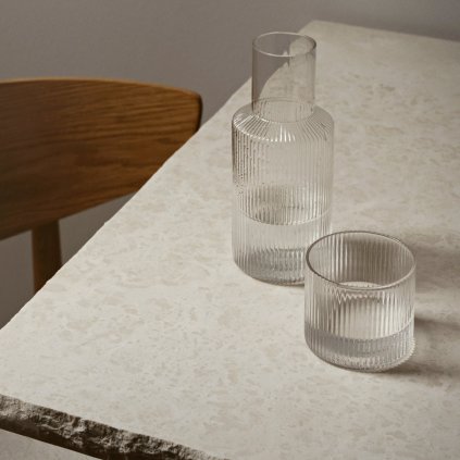 Wasserkaraffe RIPPLE 500 ml, mit Glas, klar, glas, fest LIVING