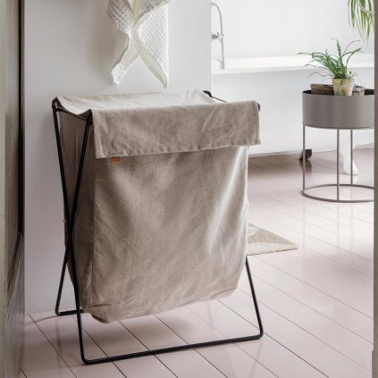 Wäschekorb HERMAN 65 cm, eisen / baumwolle, fest LIVING