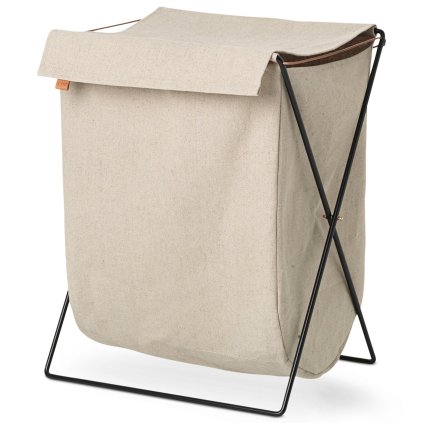 Wäschekorb HERMAN 65 cm, eisen / baumwolle, fest LIVING