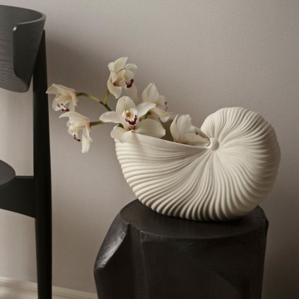Blumentopf SHELL TOPF 31 cm, weiß, steingut, fest LIVING