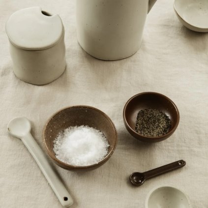 Salztopf FLOW 8 cm, weiß, steingut, Ferm LIVING