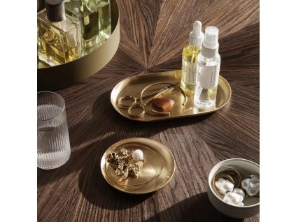 Servierplatte BASHO 9,5 cm, messing, fest LIVING