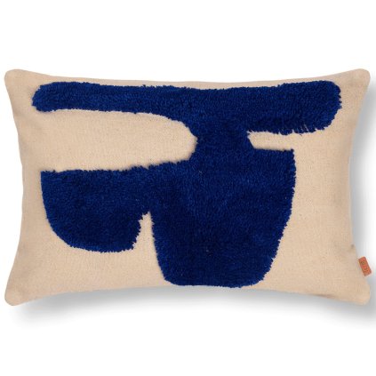 Deko Kissen LAY 60 x 40 cm, blau, baumwolle / welle, fest LIVING