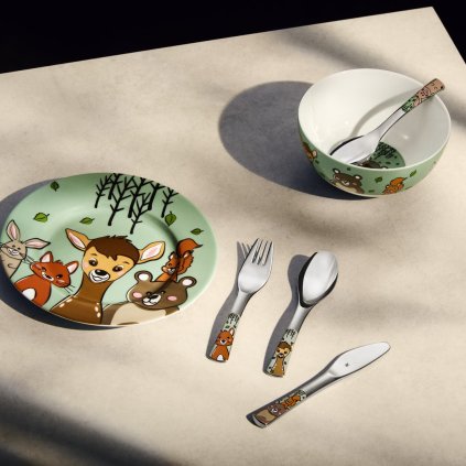 Kinderbesteckset FOREST FRIENDS, set à 4 st, silber, edelstahl, WMF