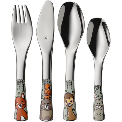 Kinderbesteckset FOREST FRIENDS, set à 4 st, silber, edelstahl, WMF