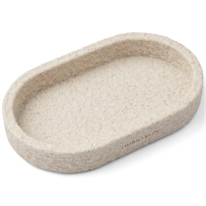 Servierplatte 25 cm, oval, weiß, Sandstein, Humdakin