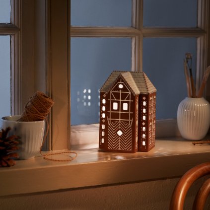 Teelichthalter GINGERBREAD LIGHTHOUSE 17 cm, braun, steingut, Kähler