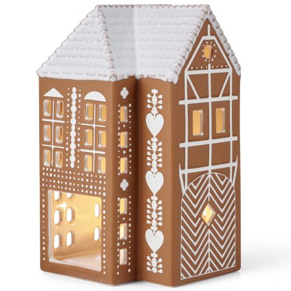 Teelichthalter GINGERBREAD LIGHTHOUSE 17 cm, braun, steingut, Kähler