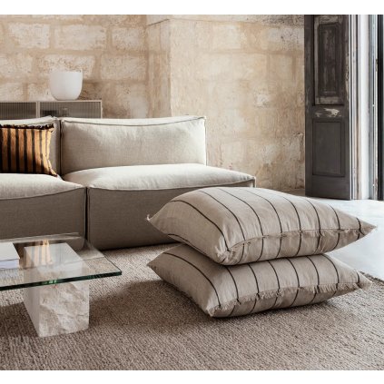 Deko Kissen CALM 80 x 80 cm, beige, baumwolle / leinen, fest LIVING