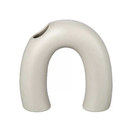 Vase KAGETSU 12 cm, leicht grau, steingut, Blomus