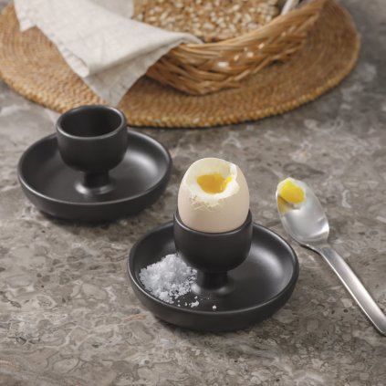 Eierbecher NORDIC KITCHEN 11 cm, set à 2 st, schwarz, steingut, Eva Solo