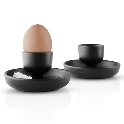 Eierbecher NORDIC KITCHEN 11 cm, set à 2 st, schwarz, steingut, Eva Solo