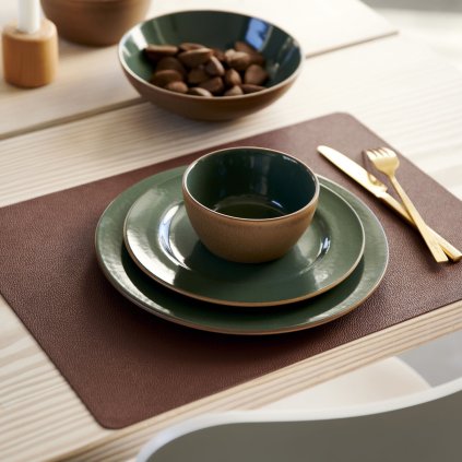 Tischset 46 x 33 cm, doppelseitig, set à 4 st, dunkel braun / titan, PVC, Bitz