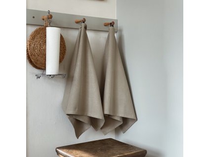 Geschirrtuch ORGANIC 45 x 70 cm, set à 2 st, feinsandig, baumwolle, Humdakin