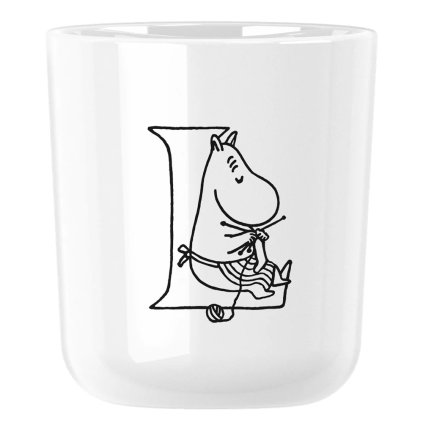 Kunststoffbecher MOOMIN ABC 200 ml, Buchstabe L, weiß, RIG-TIG