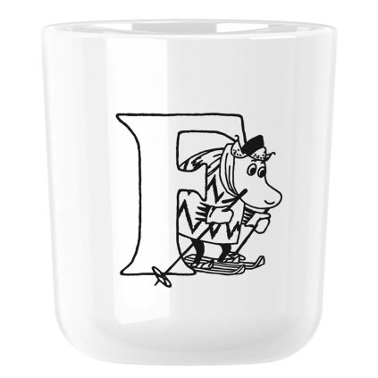 Kunststoffbecher MOOMIN ABC 200 ml, Buchstabe F, weiß, RIG-TIG