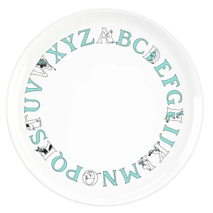 Kunststoffteller MOOMIN ABC 20 cm, türkis, RIG-TIG