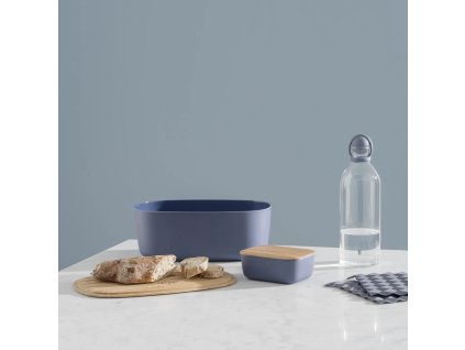 Brotkasten BOX-IT 34 cm, dunkel blau, kunststoff / bambus, RIG-TIG