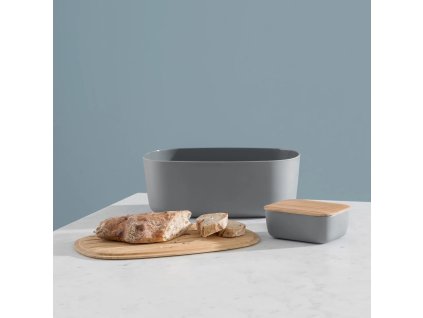 Brotkasten BOX-IT 34 cm, warm grau, kunststoff / bambus, RIG-TIG