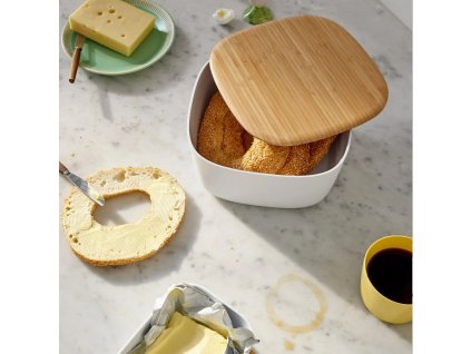 Brotkasten BOX-IT 23 cm, weiß, kunststoff / bambus, RIG-TIG