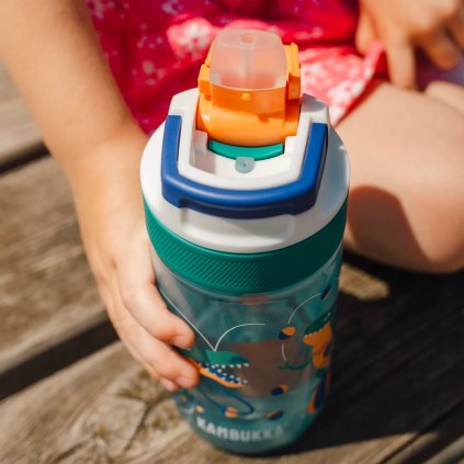 Kinder Trinkflasche LAGOON 400 ml, Jonglier-Dino, tritan, Kambukka