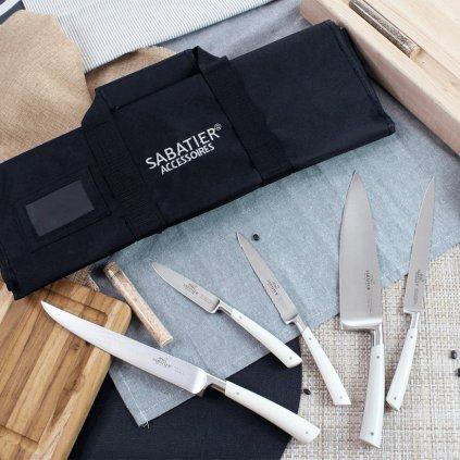 Steakmesser EDONIST 12 cm, set à 2 st, Edelstahlnieten, weiß, Lion Sabatier