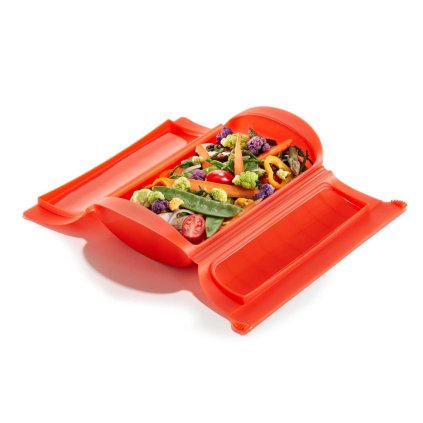Mikrowellen-Dampfgarer 24 cm, rot, silikon, Lékué