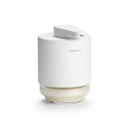 Seifenspender MINDSET 200 ml, mineral white, Stahl und Glas, Brabantia