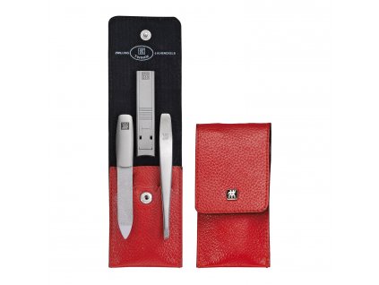 Maniküre-Set TWINOX DAUPHIN, 3-teilig, mit Nagelhautzange, rot, Zwilling