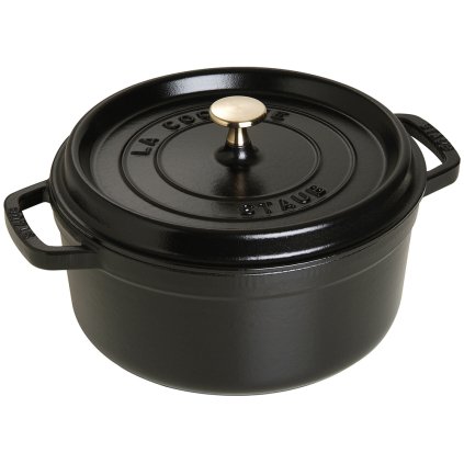 Cocotte 24 cm, schwarz, Gusseisen, Staub