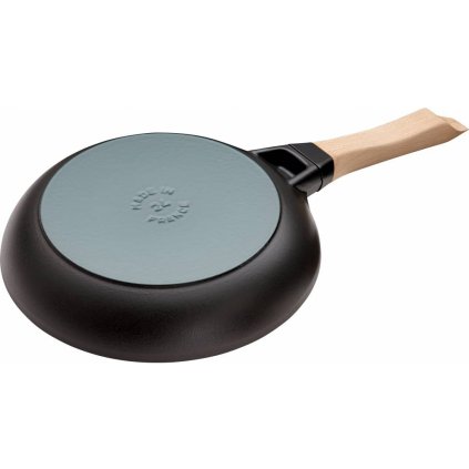 Bratpfanne 24 cm, Holzgriff, Gusseisen, Staub