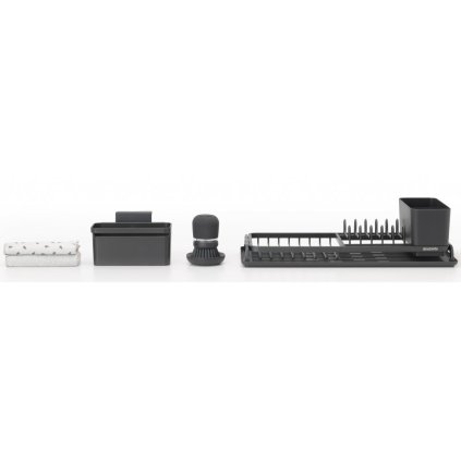 Abtropfgestell, Spülbürste Und Spül-Organizer Set, dunkelgrau, Brabantia