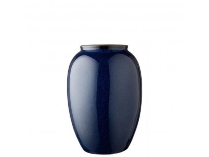 Vase 20 cm, blau, Steinzeug, Bitz