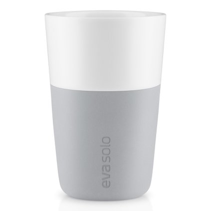 Becher 360 ml, 2er-Set, mit Silikondeckel, hellgrau, Eva Solo