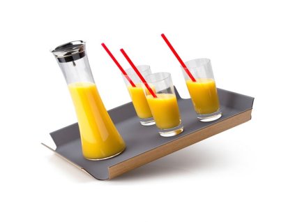 Serviertablett 45 x 34 cm, rutschfest, grau, Continenta