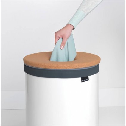 Wäschekorb 60 l, mit Korkdeckel, weiß, Brabantia