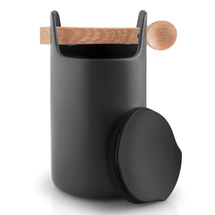Vorratsdose 20 cm, mit Holzlöffel, schwarz, Eva Solo