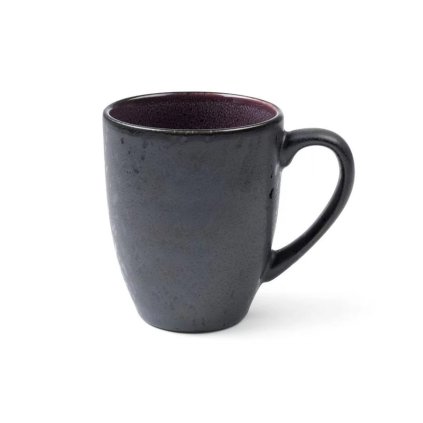 Teetasse 300 ml, schwarz/lila, Steinzeug, Bitz