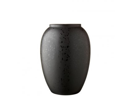Vase 20 cm, schwarz, Steinzeug, Bitz