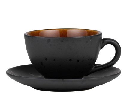 Teetasse mit Untertasse 220 ml, Schwarz/Bernstein, Bitz