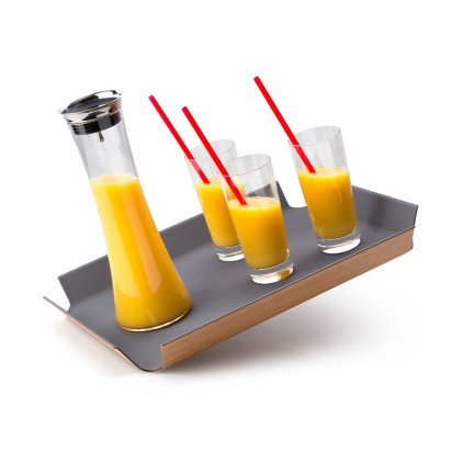 Serviertablett 41 x 29 cm, Anti-Rutsch, grau, Continenta