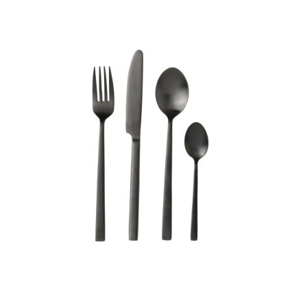 Besteckset 16-teilig, schwarz, Bitz