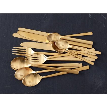 Besteckset, 16-teilig, golden, Bitz
